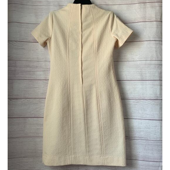 Vintage Styled By Terry Chicago Cream Mod Dress Crimplene Textured 60s - Picture 4 of 15